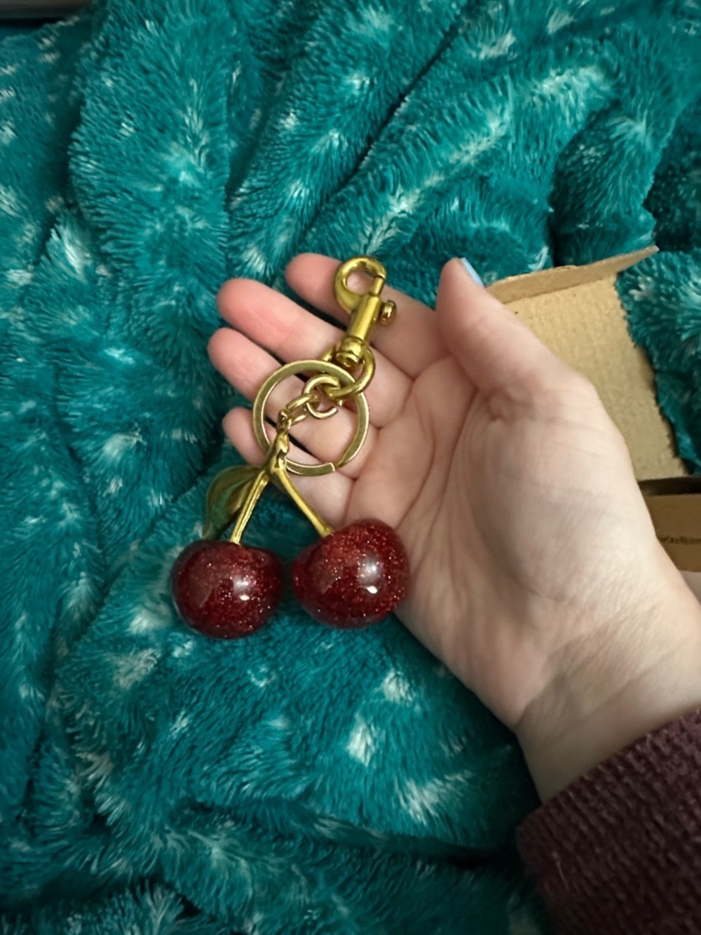 Cherry purse charm New in box